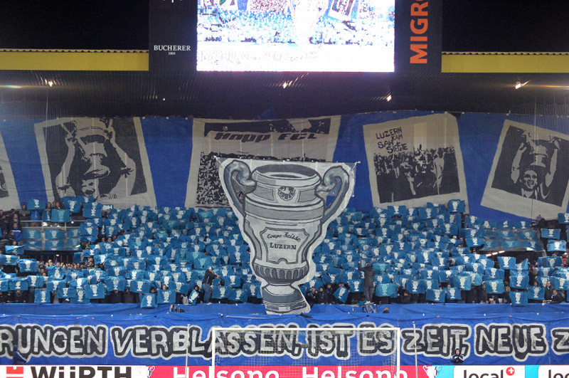 Grossartige Choreo der FCL-Fans (Bild: Dominik Stegemann).
